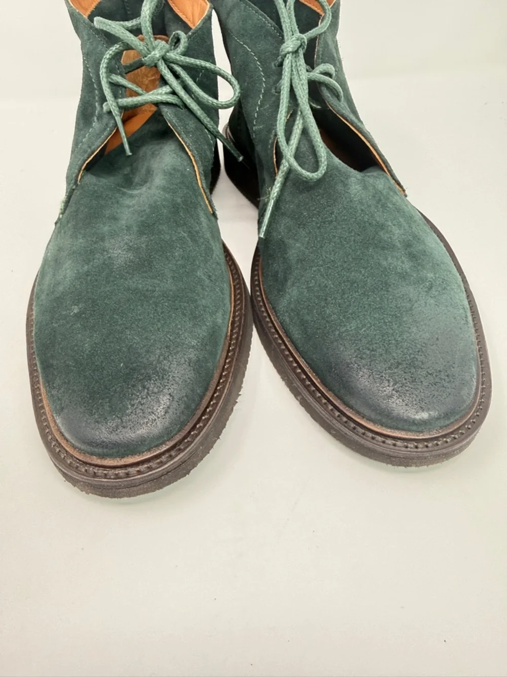 Frye Paul Chukka Lite Lace-Up Ankle Boots Pine Suede Leather Men's Size 11.5D